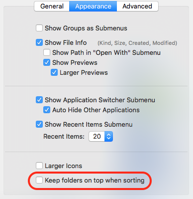 CM3 - Keep folders on top
