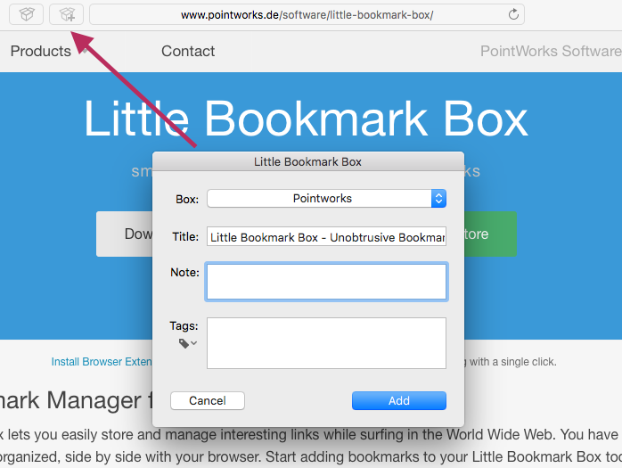 Safari Extension for Little Bookmark Box Image