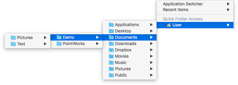 Quickly navigate through folders with hierarchical menus CustomMenu 3 - Browse Folder Image
